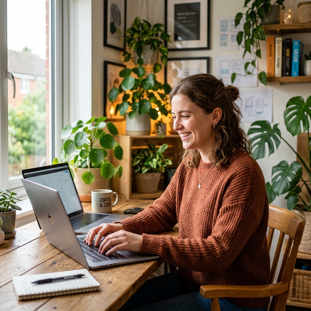 Web designer working in modern studio